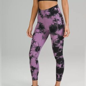 Lululemon Purple and Black Tie-Dye Leggings